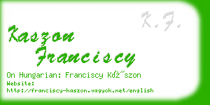 kaszon franciscy business card